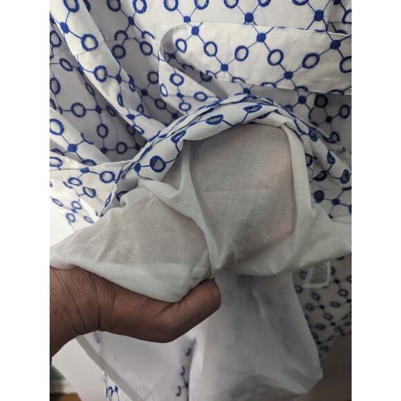 ALEXIS x Target Mini Dress Plus White Blue Dot Tulip Sleeve Eyelet Shirt 3X NWOT - Picture 6 of 12